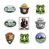 GTOTd Stickers for Forest Service 4X4 inch Stickers for Car Waterbottle Gift Teens Collection （9 Pcs）