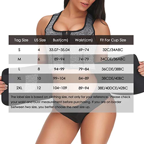 Neoprene Sauna Suit Tank Top Vest for Women, Slimerence, Latex Sport Girdle Waist Trainer Corset Grey L - Thumbnail 3