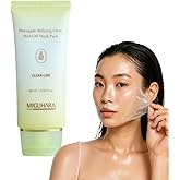 MIGUHARA Pineapple Refining Glow Peel-Off Mask Pack, Facial Mask with Pineapple Extract & Jojoba Seed Oil for Hydrated, Glowing Look and Korean Glass Skin – Smooth, Radiant Skin (60ml/2.02 fl.oz.)