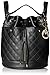 MG Collection EVA Quilted Drawstring Bucket Shoulder Bag, Black, One Size