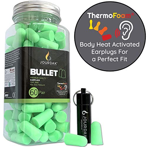 Ear Plugs for Sleeping Block Out Snoring, Premium Thermo Foam Noise Reduction and Cancelling Earplugs for Shooting Range Sleep Loud Events Construction Work Study by Jourdak New NRR/SNR 36db 60Pair