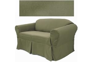 SLIPCOVERSHOP Ultra Suede Sage Pine Furniture Slipcover Loveseat 646