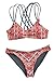 Cupshe Fashion Women's Printing Strappy Cross Back Padding Bikini Set (M), Multicolor