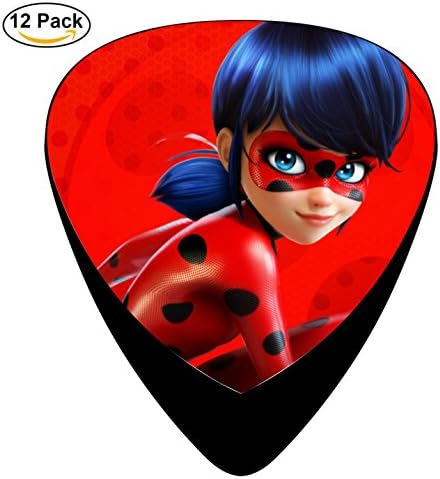 DaMuiu 12 Pack Ladybug Guitar Picks Music Set Keyboard Plectrum Bass