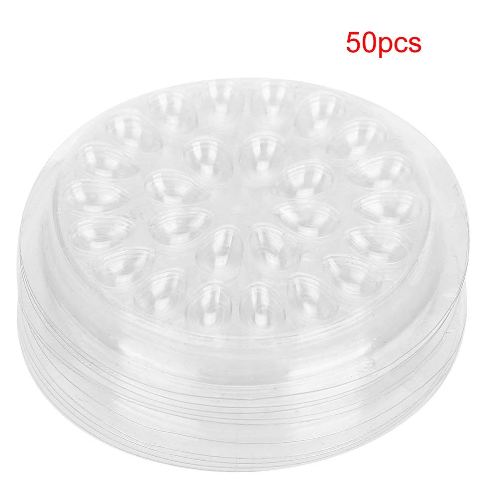 Senhorita Eyelash Glue Holder, 50pcs Disposable Transparent Plastic Pad for False Eyelash Extension, Convenient Organizer for Glue, Ink, Detergent, Tattooing etc