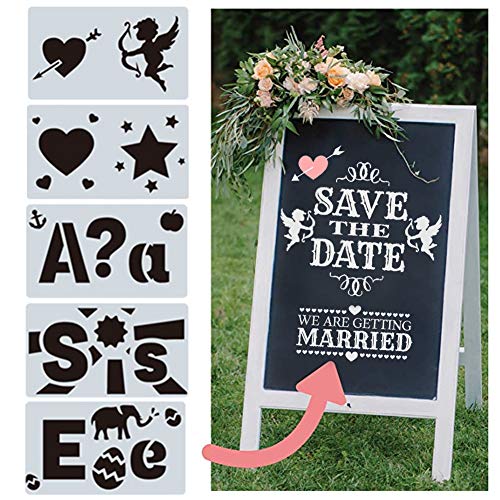 Koogel Graphic Stencil,38pcs Drawing Painting Stencils 4 X 7 inch Flower Stencils for Notebook/Journal/Diary/Scrapbook Drawing Stencils Art Stencils