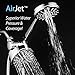 AirJet-500 3-in-1 High Pressure 34-setting Luxury Shower Combo with High-Velocity Flow Accelerator(TM) for More Power with Less Water! Extra-long 6 foot Stainless Steel Hose. All-Chrome Finish