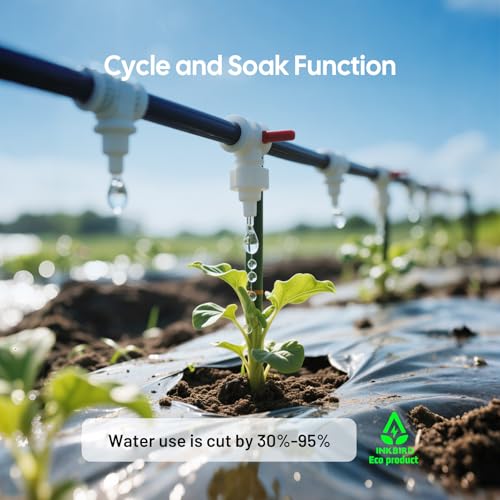 Inkbird IIC-401 4-Zone WiFi Irrigation Control Unit, Automatic WiFi Irrigation Programmer for Garden, 16 Programs, Integrated Non-Volatile Memory, Support Manual Mode and Rain Sensor