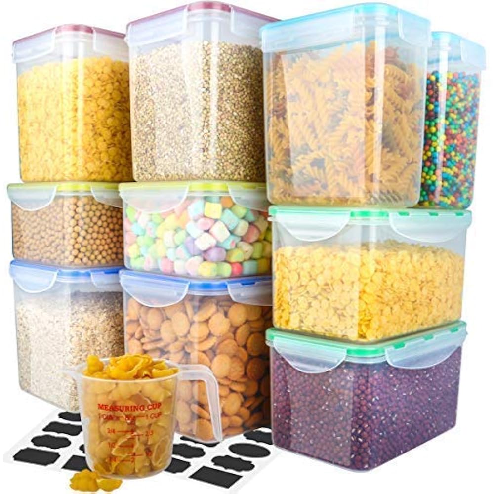 10 PacksFood Storage Containers, Airtight Flour Pantry Kitchen & Dining