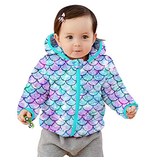 RAISEVERN Neonata 6-12 Mesi Cappotti Invernali Cappotti Cappotti Giacca Leggera Capispalla Mermaid Purple