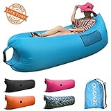 SENQIAO Inflatable Lounger Outdoor or Indoor Air Sleep Sofa Couch Portable Furniture Waterproof Nylon Fabric Sleeping Compression Sacks for Summer Camping Beach.(blue)