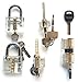 Polysun 5 Pieces Padlock Set Opener Lock Tools Set Training Tools Transparent Cutaway Practice for Beginner