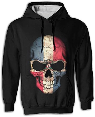 JUJIA SAD Dark Dominican Flag Skull Men 3D Print Hoodies Outfitter Hoodie