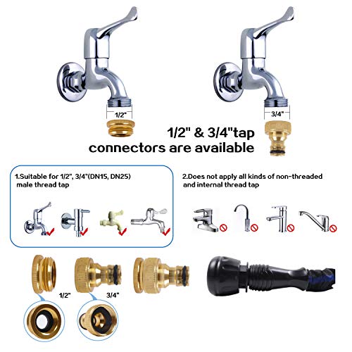 KAREEME Garden Hose 50FT Expanding Water Hose with 9 Function Spray Gun, Flexible Garden Hose Pipe with 3 Three Layer Latex core, 3times Expandable, Anti-Leakage, Lightweight, Easy Storage