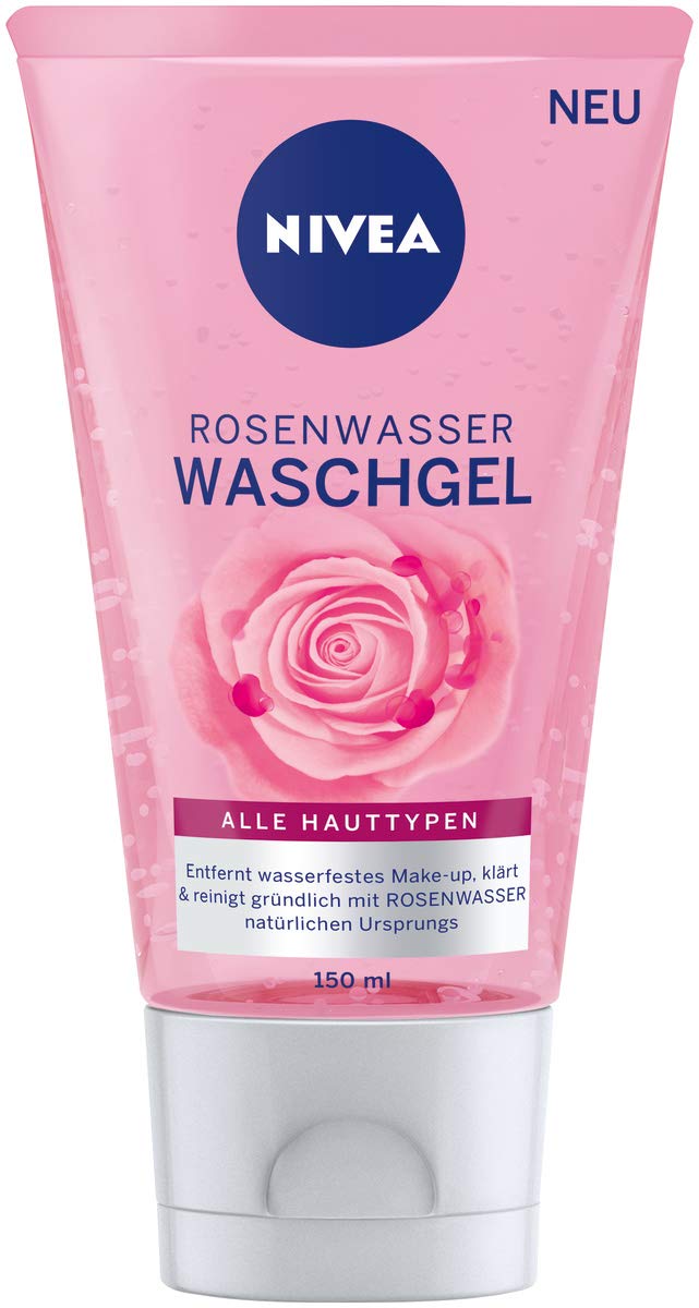 Nivea Rose Water Wash Gel (150 ml), Facial Cleansing with MicellAIR Technology and Natural Rose Water, Cleansing Gel for All Skin Types