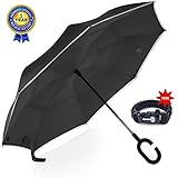 Golf Fashion Double Layer Windproof Reverse Folding Inverted Umbrella by Outdoor Wealth Umbrella's