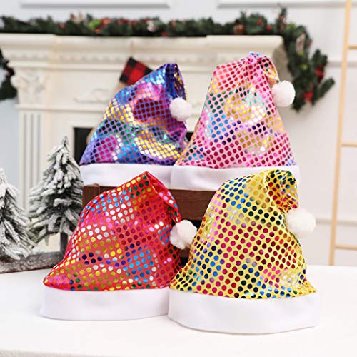 Jazzor Santa Hat, Unisex Novelty Funny Christmas Hats Winter Santa Caps for Christmas (Pink)