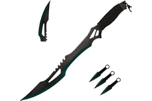 lkjad Machete with Nylon Sheath and Lanyard with Darts Jungle Hunter Machete for Outdoor Adventure