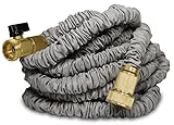 Heavy Duty Expanding 50ft Garden Water Hose by Titan Leak Resistant Solid Brass Connectors Super Strong And Durable Double Layer Latex Core Design Expandable Flexible Lightweight For Home Use