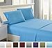 Lux Decor Collection Bed Sheet Set - Brushed Microfiber 1800 Bedding - Wrinkle, Stain and Fade Resistant - Hypoallergenic - 4 Piece (Queen, Striped Blue)