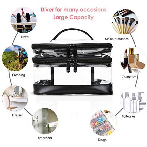 KIPBELIF Clear Makeup Bag Organizer - Multifunction Large Waterproof Portable Travel Makeup Cosmetic Bags 7 KIPBELIF Clear Makeup Bag Organizer - Multifunction Large Waterproof Portable Travel Makeup Cosmetic Bags