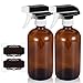 Olilia 8oz Amber Glass Spray Bottles 2 Pack, with Mist and Stream Settings Sprayer Top, Chalkboard Labels