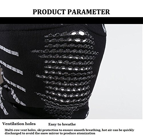 Lorsoul Outdoor Face Mask Balaclava - Multifunctional Seamless Headwear Neck Warmer for Men Women Winter Warm Motorcycle Hiking Running Cycling Ski Snowboard (Black) - Thumbnail 3