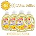 SUAVITEL Fabric Softener, Morning Sun, 102 Laundry Loads, Laundry Supplies, Long Lasting, Sensitive Skin Fabric Softener, Softens Clothes, Sheets and Towels, 135 Ounce Bottle (Pack of 4) (Model Number: 139372)