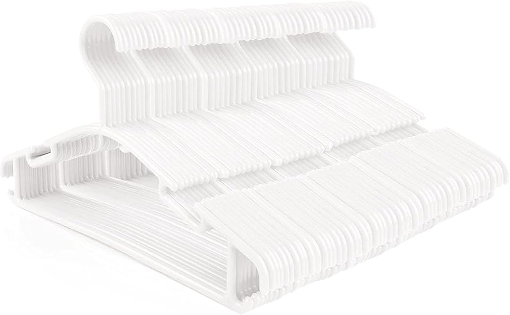 Northern Brothers Baby Hangers 80 Pack White Plastic Toddler Clothes Hangers