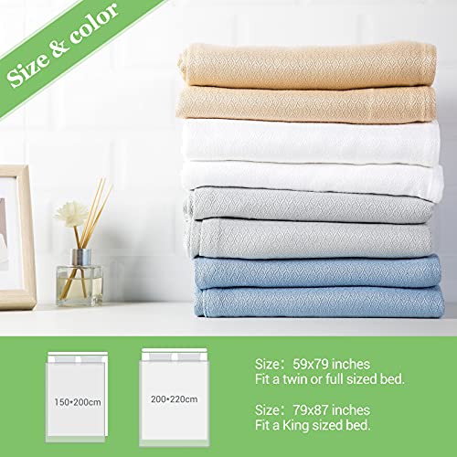 LUXEAR Cooling Bed Blanket, 100 Natural Bamboo Blanket for All Seasons