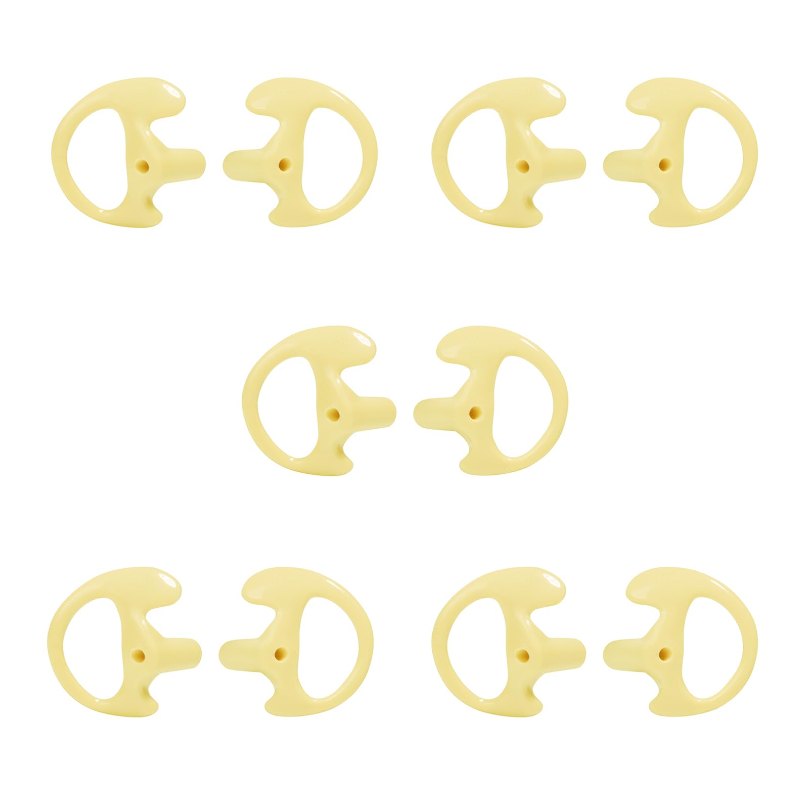 HYSHIKRA Replacement Soft Earmould Earpiece Earbud Air Acoustic Headset Earplug for Walkie Talkie Coil Tube Audio Kits,5 Pairs (Yellow, Small)