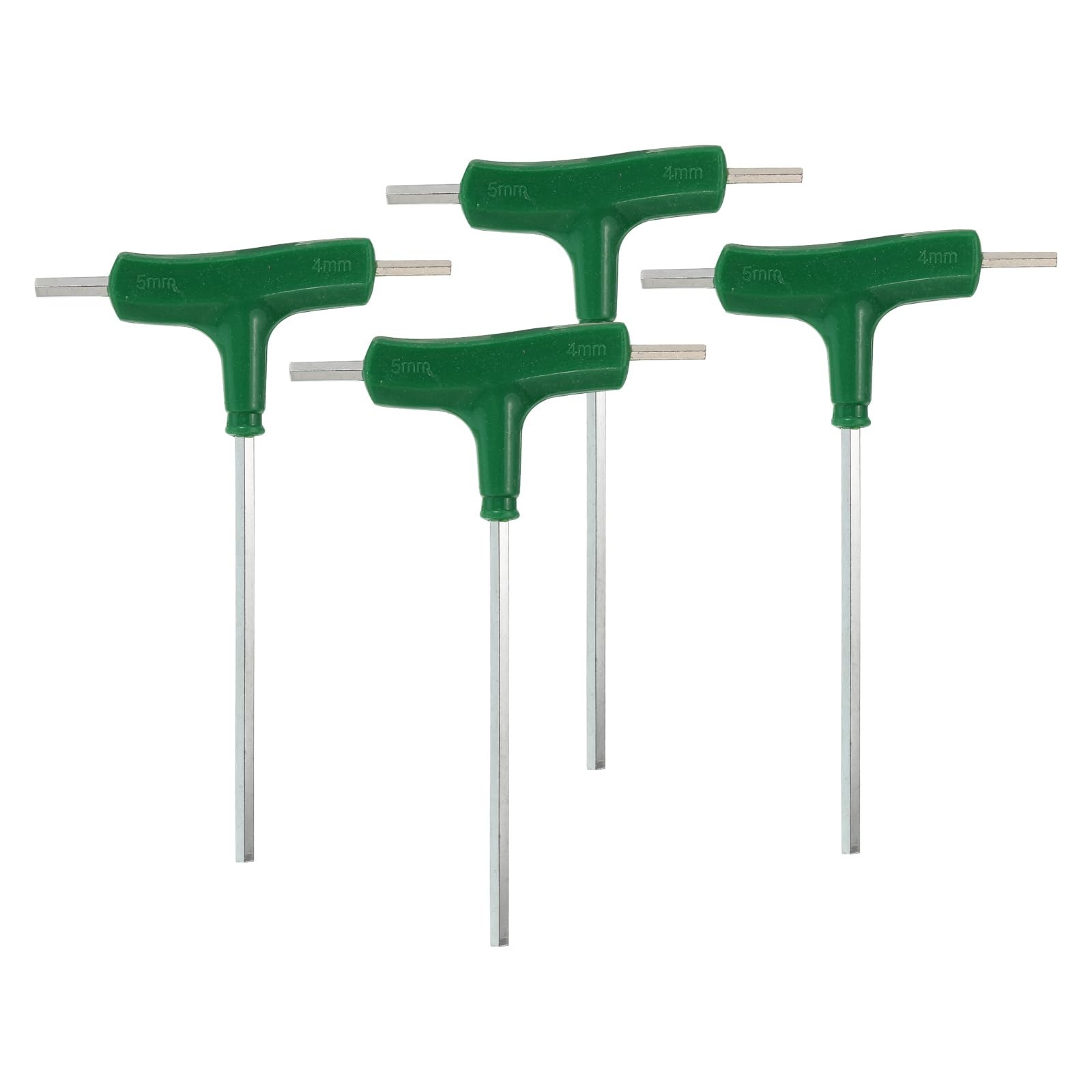 PATIKIL Three-Way Hex Wrench, 4 Pack 4mm&5mm T-Handle Hex Key Wrench Dual Male Ends Spanner for Chainsaw Tool Removal, Green