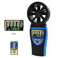 Digital Anemometer Handheld wind speed meter Colorful LCD Screen,AP-8805 wind speed gauges for measuring wind speed & Temperature and wind chill with Backlight and Max/Min/Avg Value (Blue)