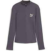 PUMA Womens Classics Ribbed Mock Neck Long Sleeve Half Zip Casual Tops Casual Comfort Technology - Grey