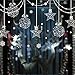 Christmas Decorations Hanging Balls Shinning Stars Snowflakes and White Angels for Home Shop Window Coverings Decor Wall Decals Stickers Holiday Celebration Presents