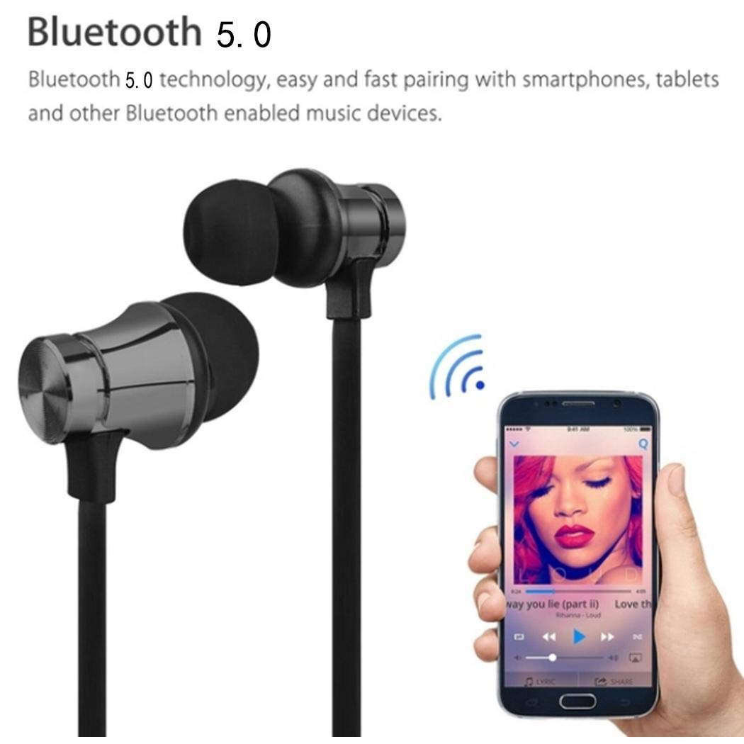 Zimrio Auricular Bluetooth Auriculares deportivos magnéticos inalámbricos Auriculares