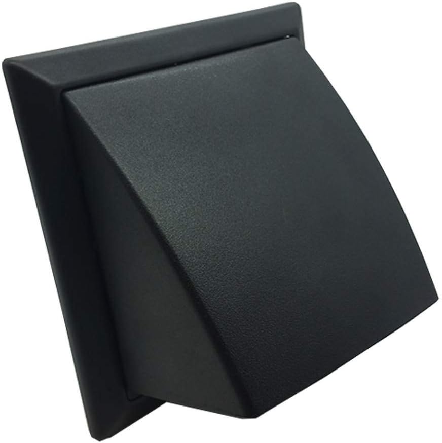 Kair Black Cowled Wall Outlet 100mm Round Spigot Duct Grille