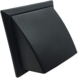 Kair Black Cowled Wall Outlet 100mm Round Spigot Duct Grille