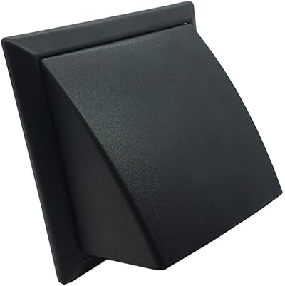 Kair Black Cowled Wall Outlet 100mm Round Spigot Duct Grille