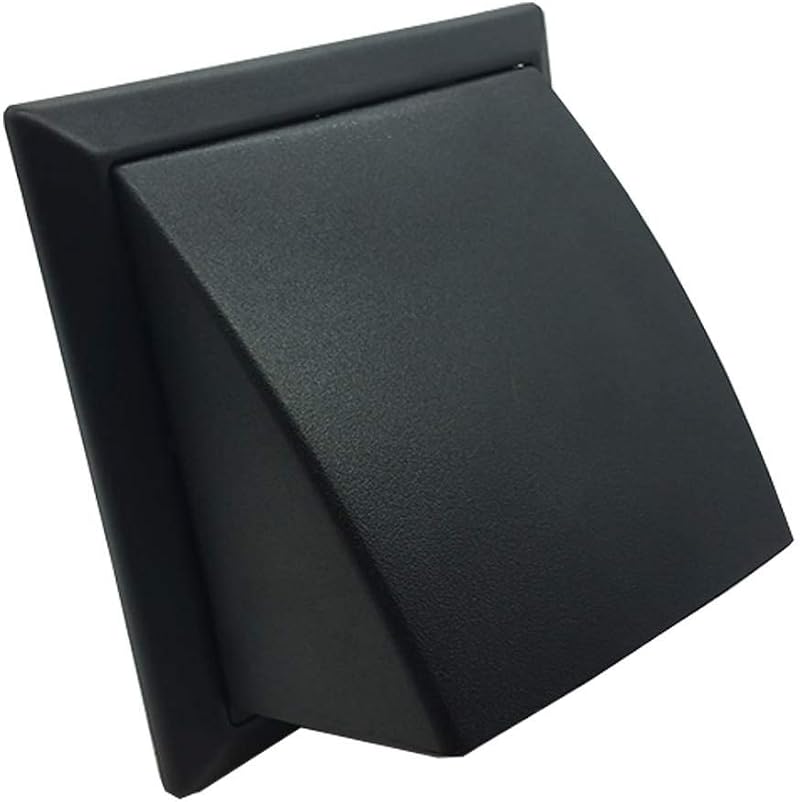 Kair Black Cowled Wall Outlet 100mm Round Spigot Duct Grille