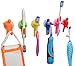 Fun Colorful Toothbrush Holder Set for Kids, Perfect for Motivating Your Children to Brush Their Teeth, Pack of 6 Suction Cup Hooks for Mounting on Smooth Wall In Shower, Bathroom, Garage, Office...