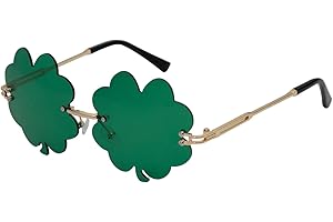 Zienlay St. Patrick's Day Glasses Irish Shamrock Sunglasses, Leprechaun Costume Green Clover Eyeglasses Saint Patricks Gift