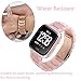 V-MORO Compatible Fitbit Versa/Fitbit Blaze Band Women Men - Fashion Resin Versa Wristbands Replacement Bracelet Metal Stainless Steel Rose Gold Buckle Fitbit Versa Smart Watch (Pink-Tone)
