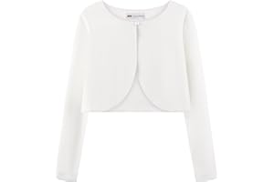 BOLEROSE Girls Long Sleeve Velvet Childrens Kids Sweater Bolero Shrug