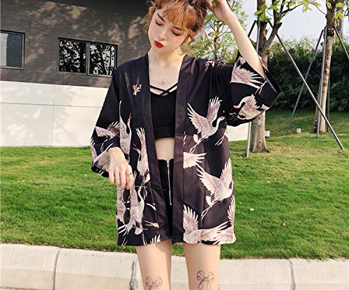 Kimonos Woman Japanese Kimono Cardigan Cosplay Shirt Blouse for Women Japanese Yukata Kimono,Color15,One Size