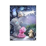 Shuohu Bear 5D Diamond Painting Crystals Embroidery DIY Paint-By-Diamond Kit - Resin Cross Stitch Kit