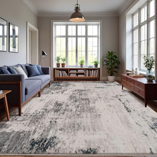 Calore Rugs for Living Room Soft Modern Carpet Non-Slip Bedroom Rug Large Short Pile Area Rugs Home Decor (Grey-Multi, 200 x 300 cm)