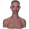 JINGFA Whosale Realistic Female Mannequin Head with Shoulders Manikin Wig Head Stands for Wigs,Makeup,Jewerly,Beauty Accessories Displaying