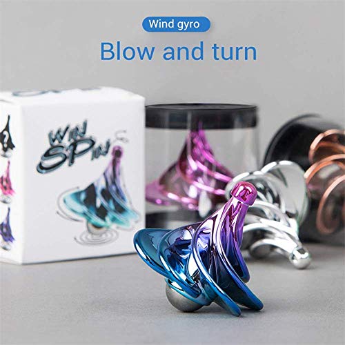 KKPOT Spinning Top, Wind Gyro, Portable Wind Blow Turn Gyro Desktop