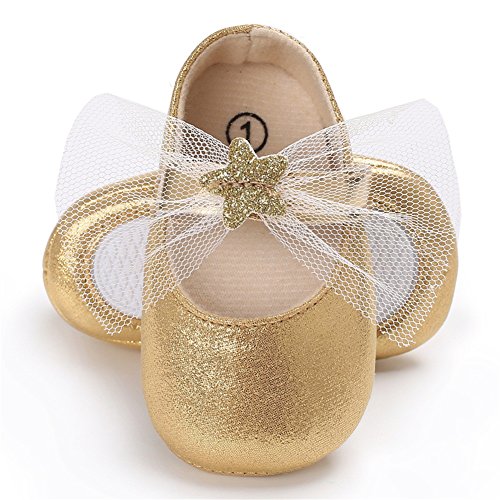 Fire Frog Baby Girls Mary Jane Shoes Stars Bow Wedding Princess Dress Costume Infant Toddlers Prewalker - Thumbnail 3